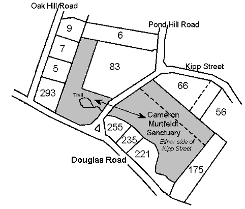 This parcel map is offered for general reference purposes only and, is not intended as a legal depiction of boundaries. Numbers on adjacent residential parcels indicate house numbers.