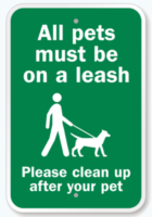 leash For the sake of wildlife and other visitors, all dogs *MUST* be leashed. Repeat offenders will be reported. And, of course, also pick up after your dog.