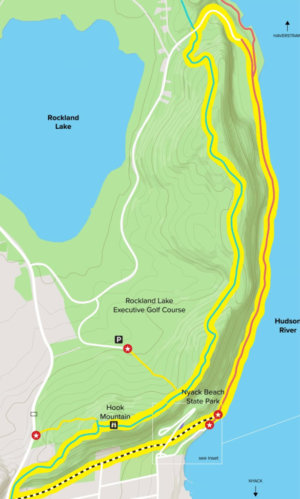 We will park at Rockland Lake State Park Executive Golf Course, meet at the flagpole there at 9:00 am, and then take the yellow trail up to the ridge line and turn right to follow the blue trail to the Hawk Watch area.
